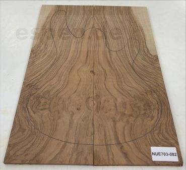 Top European Walnut figured  2-pcs., 8mm, Unique Piece #082